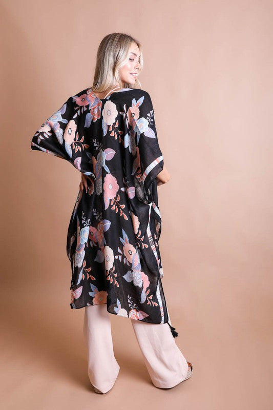 Wallflower Bloom Kimono w/ Tassels