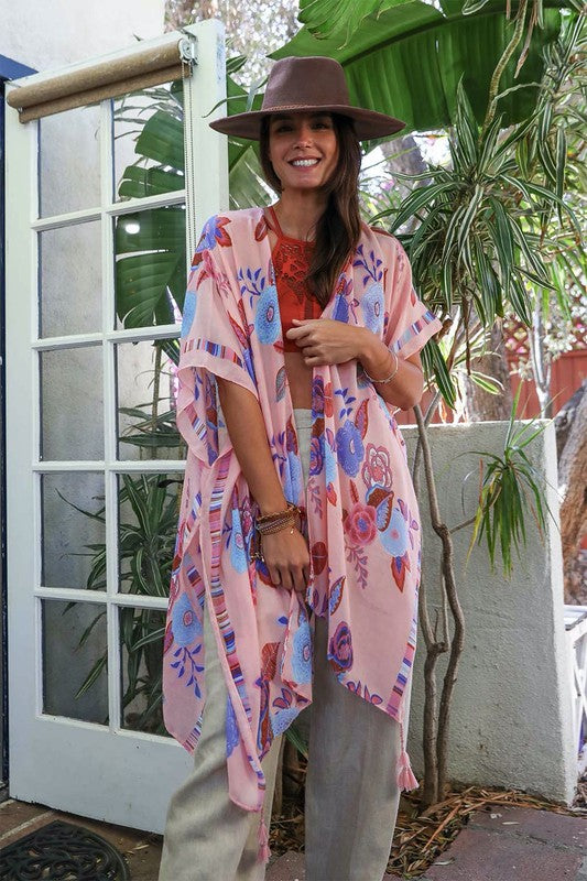 Wallflower Bloom Kimono w/ Tassels