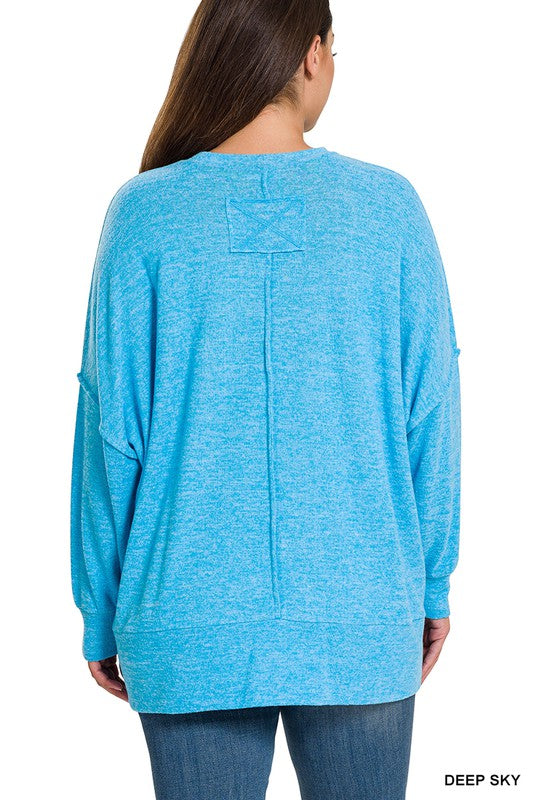 Plus Brushed Melange Hacci Oversized Sweater