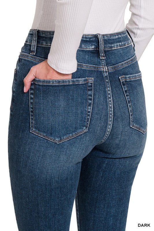 High Rise Cropped Skinny Denim Pants