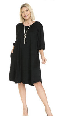 Balloon Sleeve Midi Dress