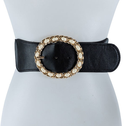 GOLD BUCKLE ELASTIC BAND BELT