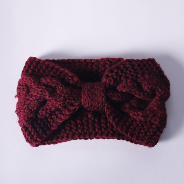 WINTER CROCHET BOW TWISTED HEAD BAND