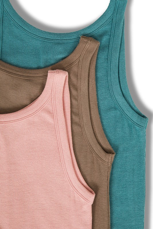 RAYON RIBBED TANK TOP