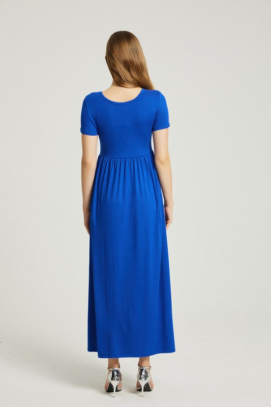 Women's Summer Casual Maxi Dress With Pocket