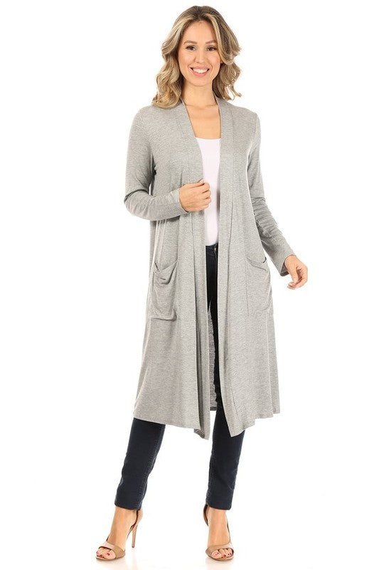 Solid duster cardigan in a loose fit