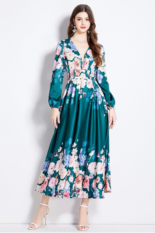 WOMEN FASHION CHIFFON MAXI DRESS