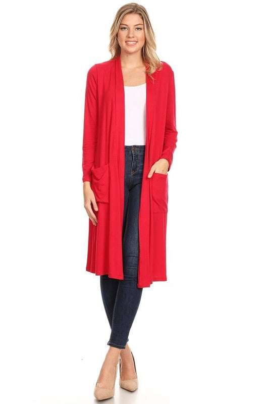 Solid duster cardigan in a loose fit
