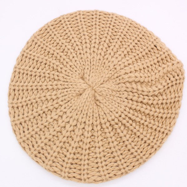 KNITTED CABLE KNIT FASHION BERET