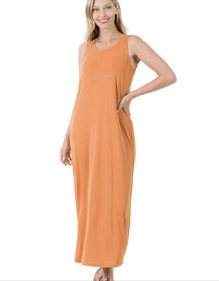 Modal Sleeveless Round Neck Maxi