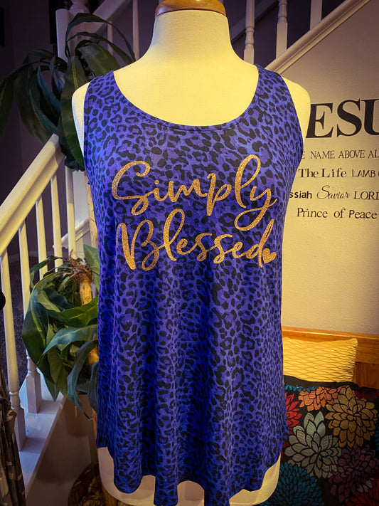 Simply Blessed Blue Leopard Tank