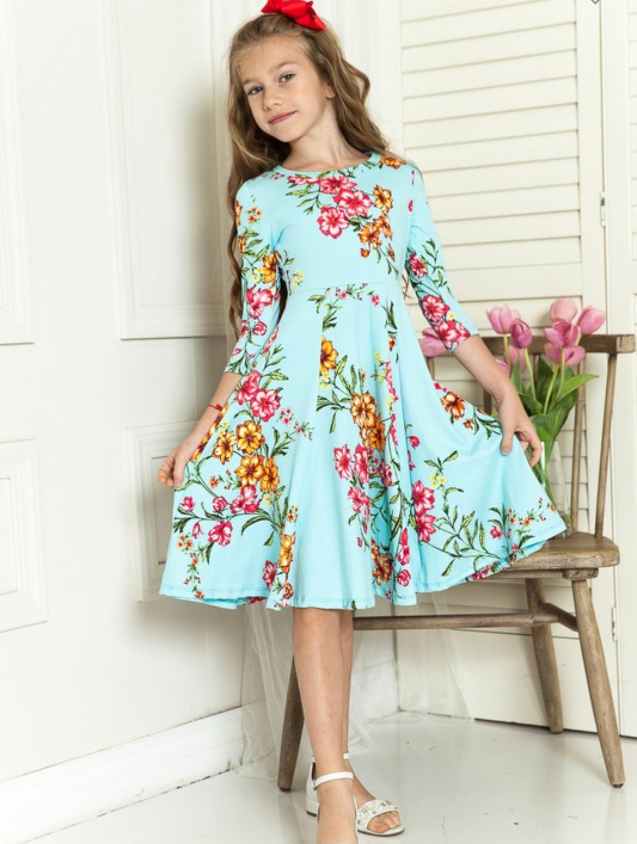 Girls Princess Seam A-Line Dress