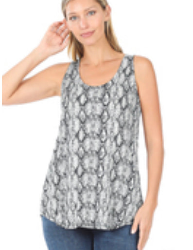 Snakeskin Print Strength Tank